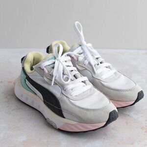 PUMA Wild Rider Layers White Ebony Womens Shoes Size 6 Preowned